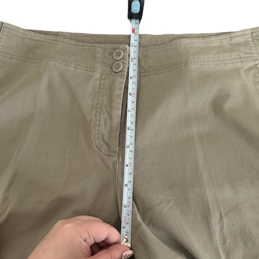 Eileen Fisher Sage Green Wide Leg Cotton Chino Pants Womens L - Picture 4 of 5